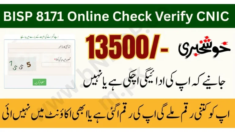 BISP 8171 Online Check – Verify CNIC Eligibility and Payment Status 2025