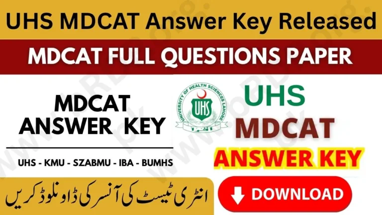 UHS MDCAT 2025 Answer Key PDF Released | Download, Check Results & File Complaints